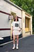 Contrast Color Logo Letter Cool Short Sleeve T-shirt